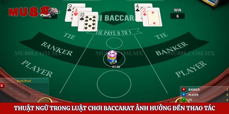 Thuật ngữ trong luật chơi baccarat ảnh hưởng đến thao tác đặt cược